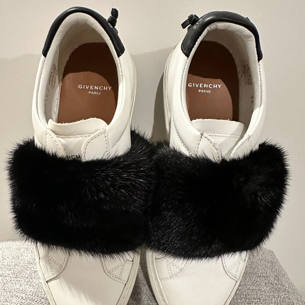 Givenchy White Leather with REAL MINK Trim